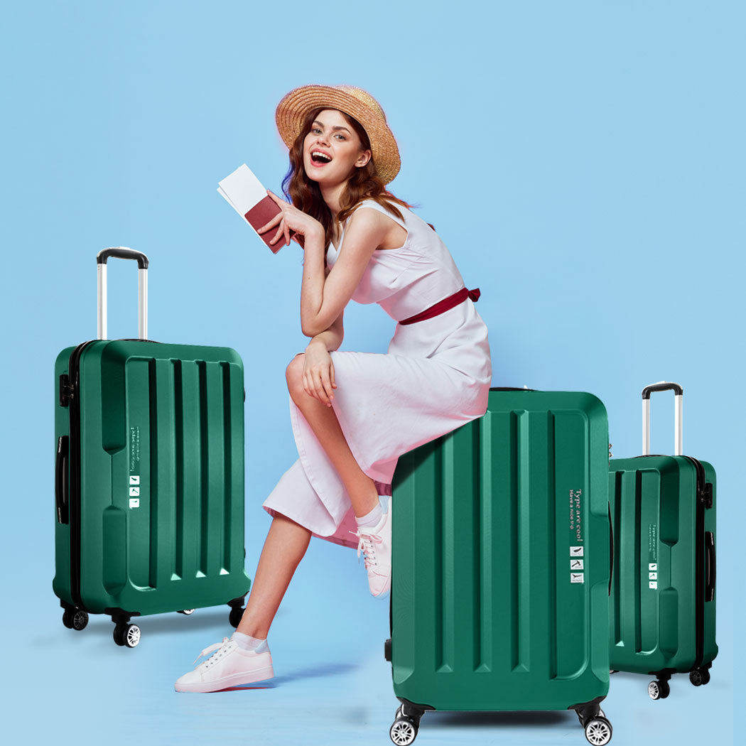 Slimbridge 20"24"28" 3PC Luggage Sets Green-1942352928165728262