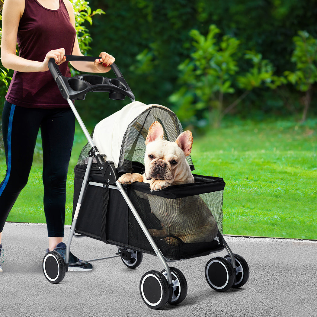 PaWz Large Pet Stroller Dog Cat Carrier Black-1942352820992872454