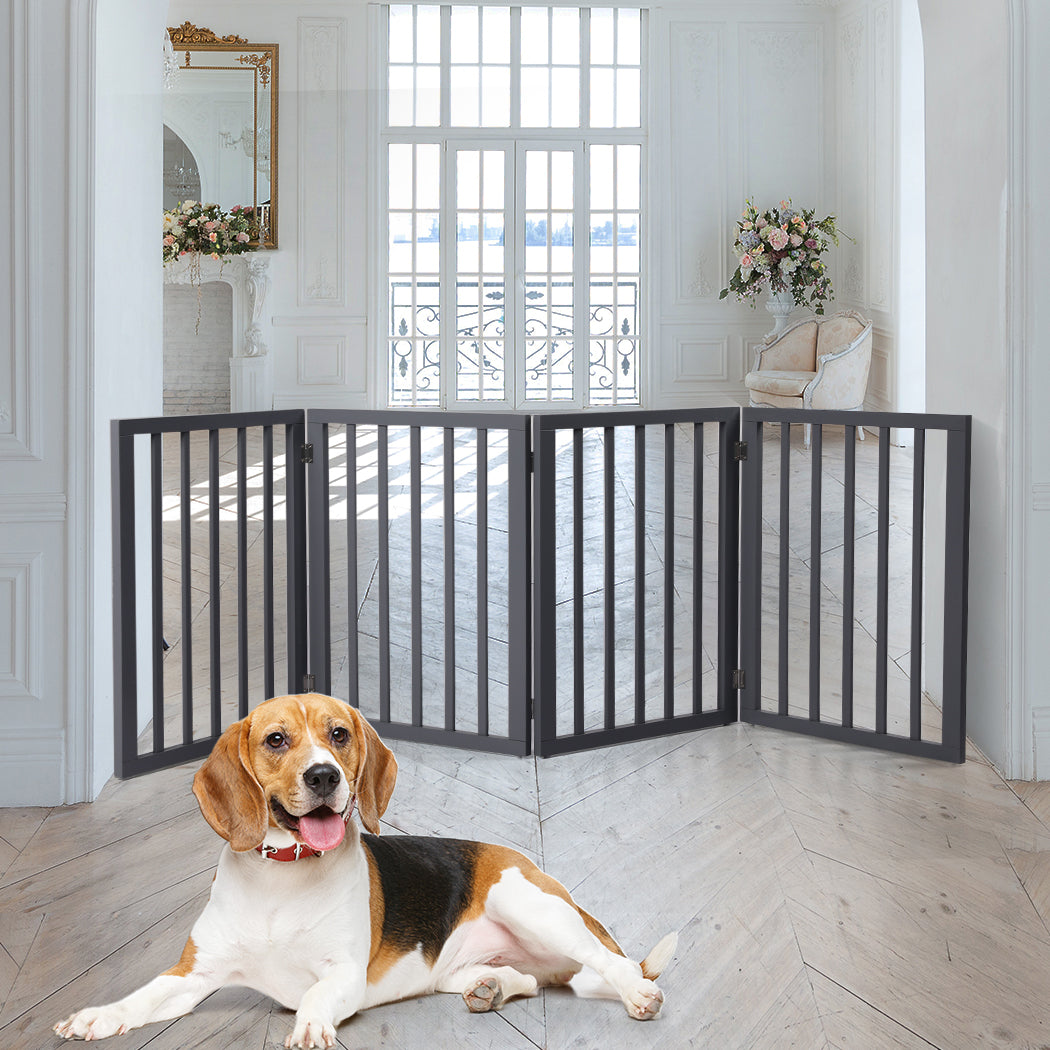 Wooden Pet Gate Dog Fence Retractable Grey 600x 3MM-1942353080645455878
