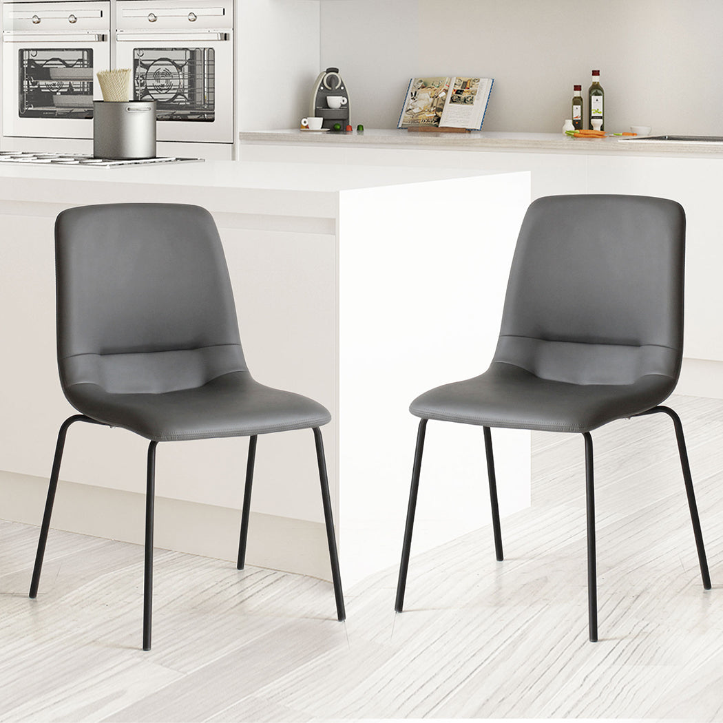 Levede Stackable Dining Chairs Kitchen Grey-1910113294778241030