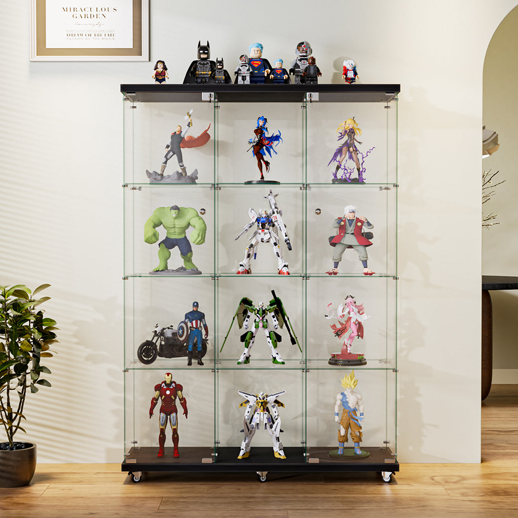 Stacked 169cm Tall Glass Display Cabinet 4 Tier-1917016714055389190