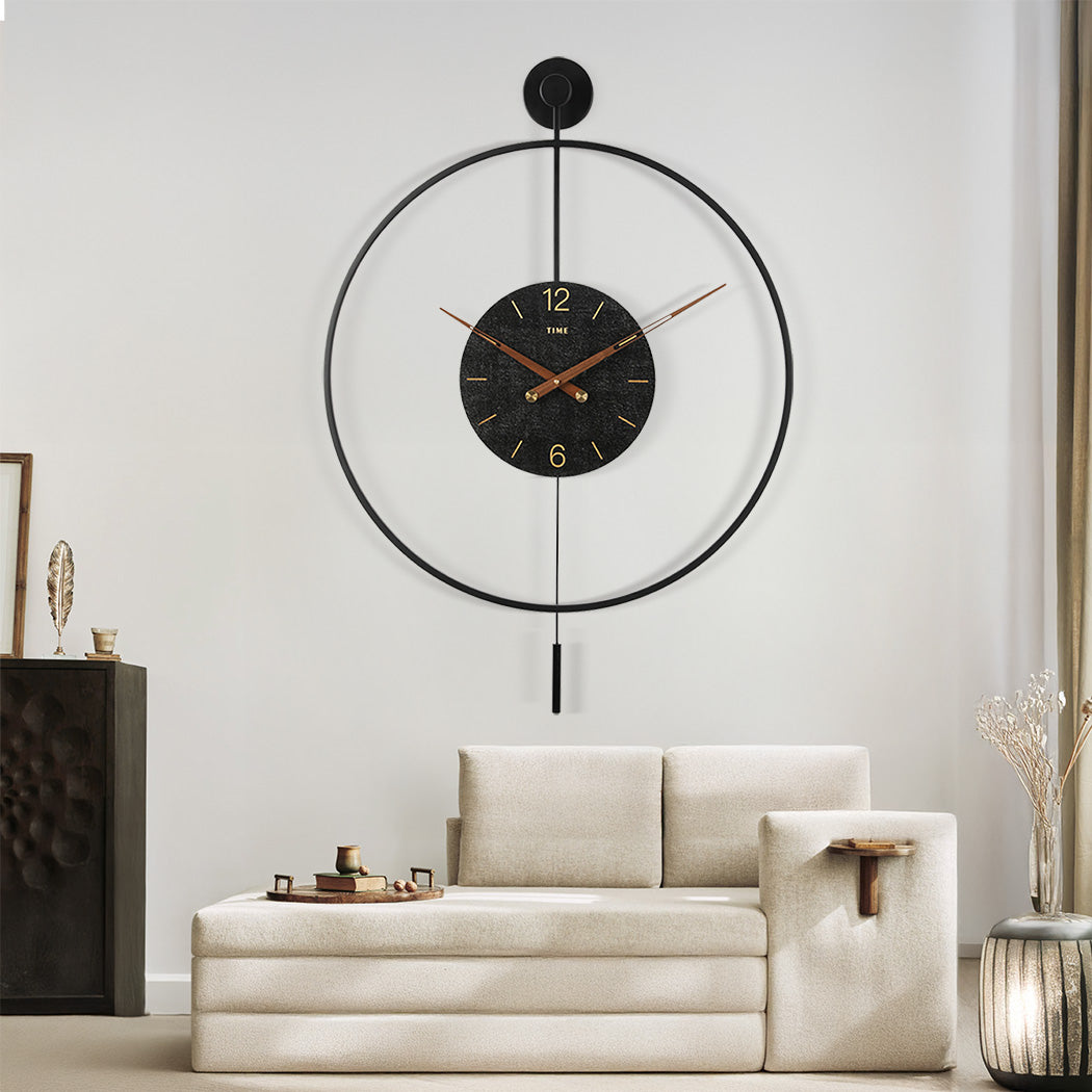 Yezi Round Wall Clock 60cm Large Modern Home Decoration-1942353685917077510