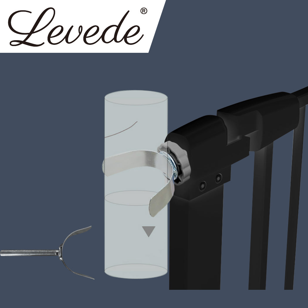 Levede Baby Safety Gate U Style Adaptor Black-1942353290725560326