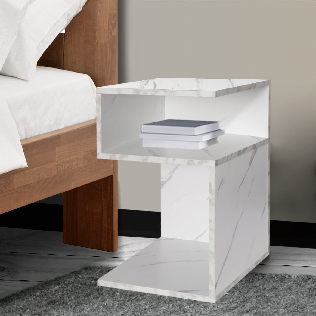 Levede 1xBedside Tables Drawers Side White-1910112902011031558