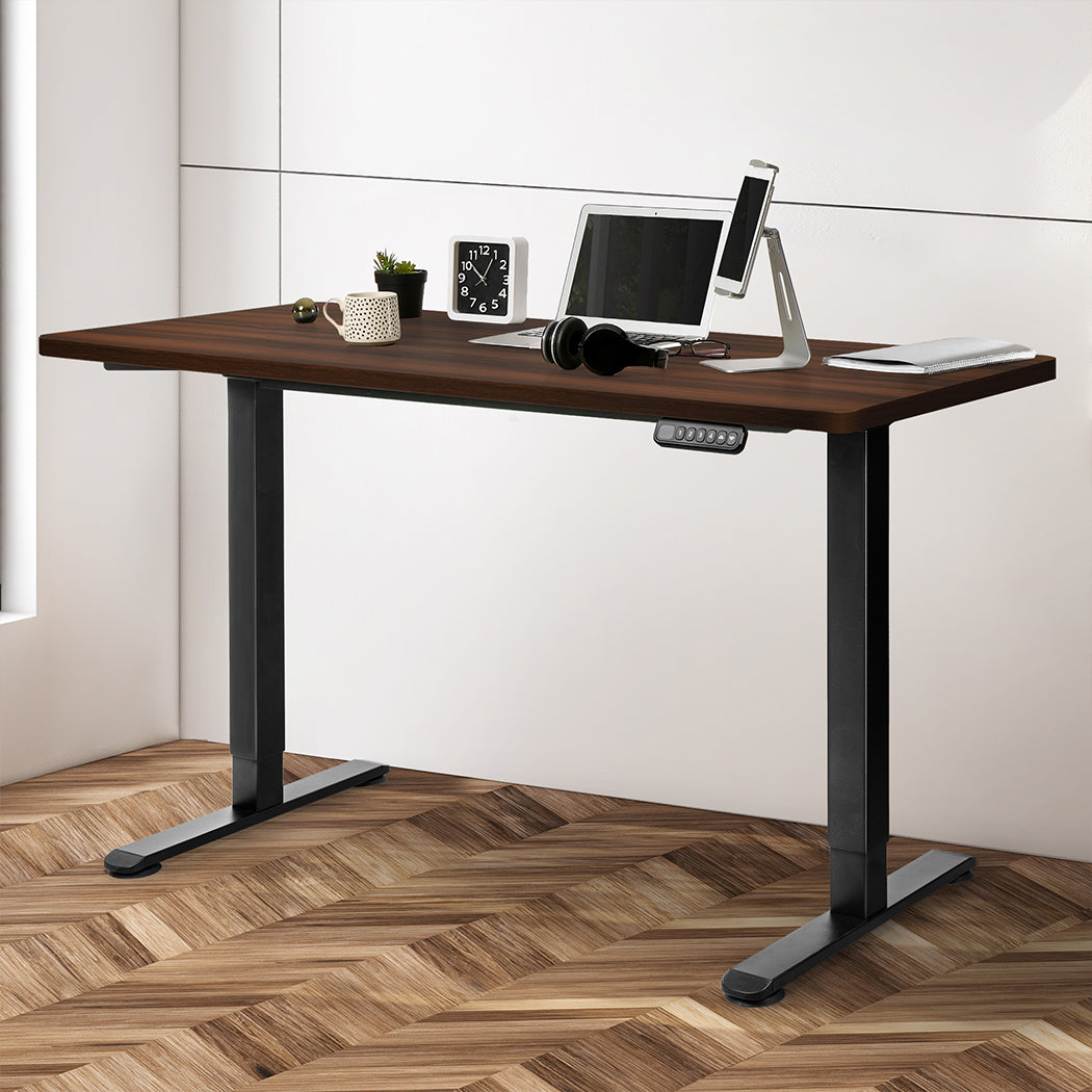 Levede Motorised Standing Desk Adjustable 140cm Walnut 1000x 1MM-1910112994914865158