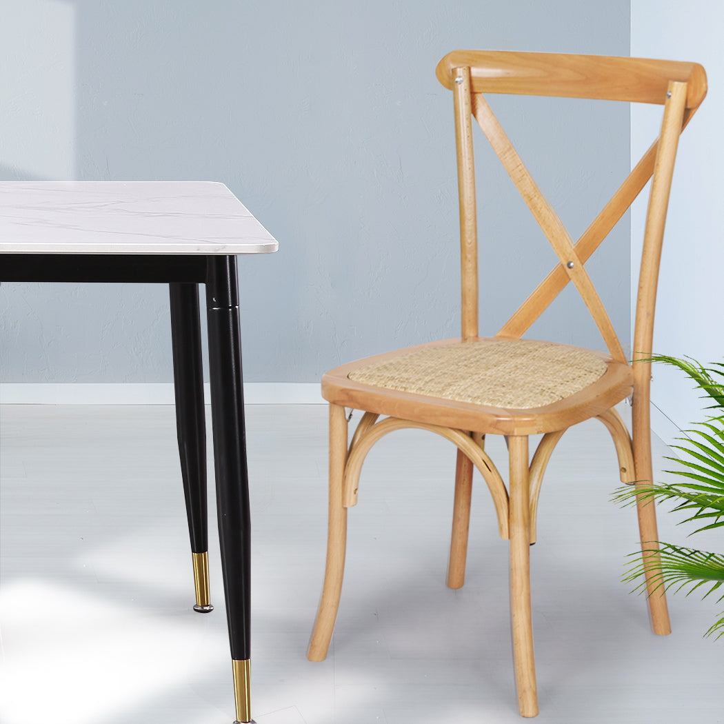 Levede 2X Dining Chairs Cross Back Chair-1910112199226036226