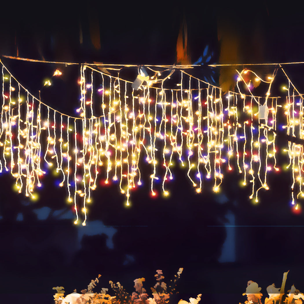 300 LED Curtain Fairy String Lights Multi Colour-1942353415501910022