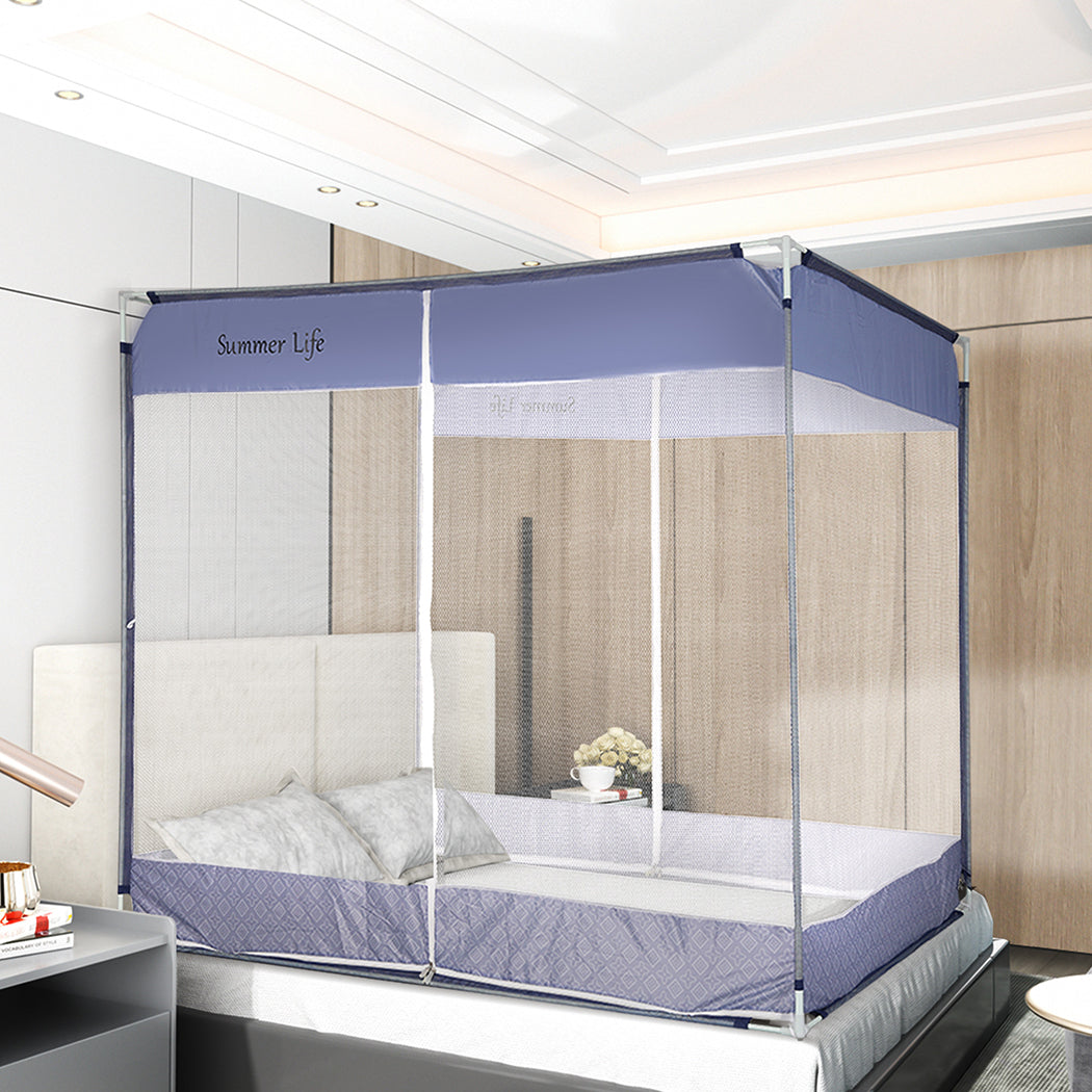 Dreamz Mosquito Bed Nets Foldable Canopy Square Blue-1910112871744933894