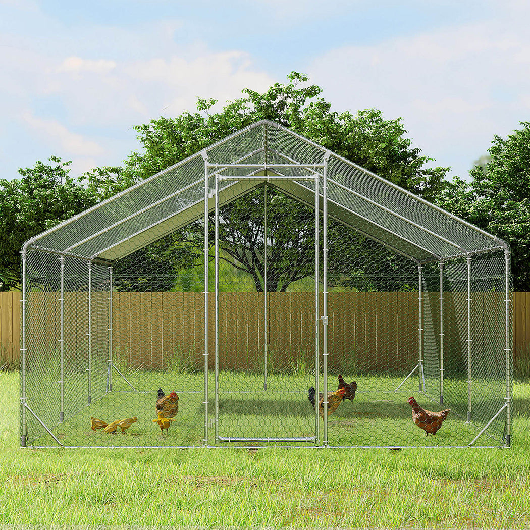 Pawz 600x300x194cm Large Metal Walk-in Chicken Coop Cage-1942353705487699974