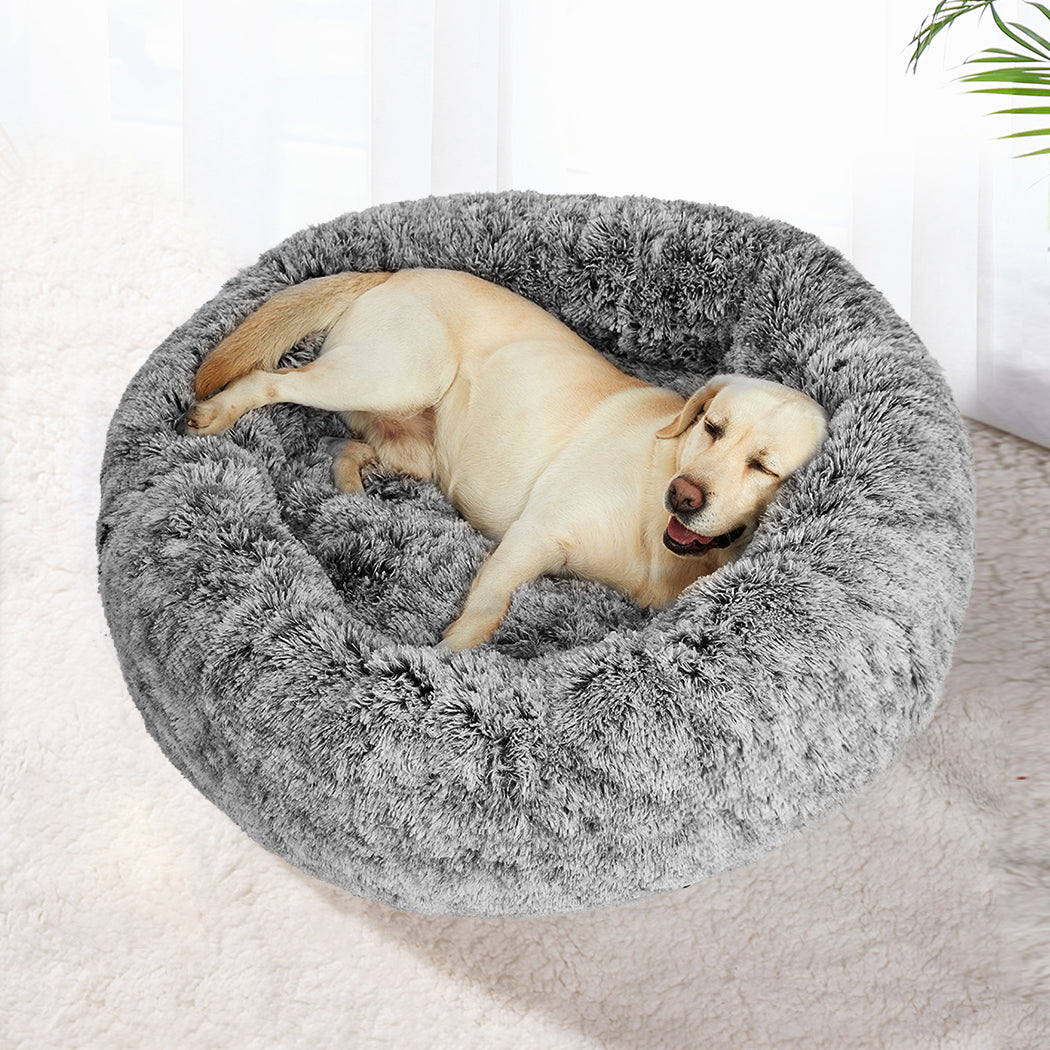 PaWz Pet Bed Cat Dog Donut Nest Calming M Charcoal Medium-1942353070776258566