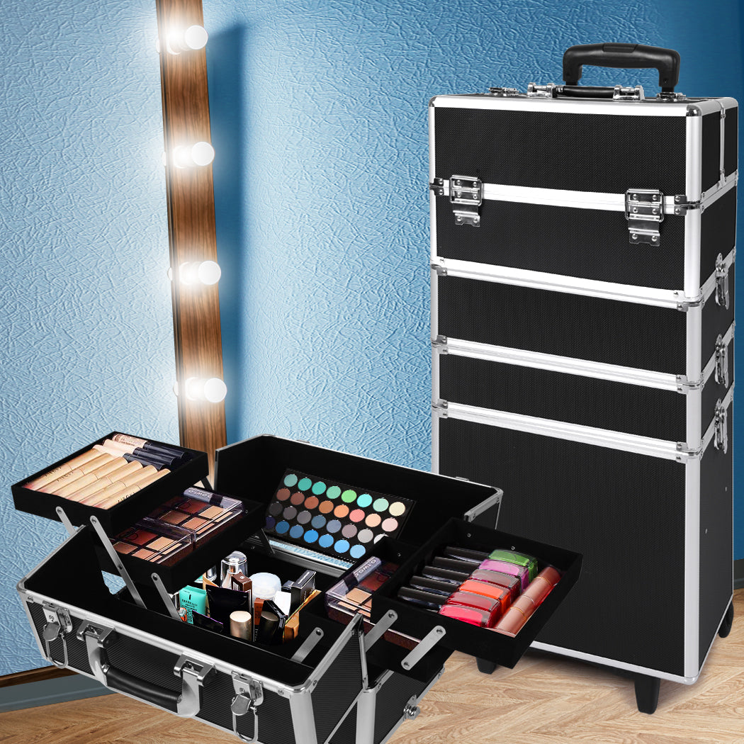 Professional Cosmetic Case Makeup Trolley Black-1942353090665648134