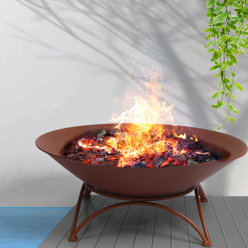 2 IN 1 Fire Pit Outdoor Pits Bowl Steel Rust-1942353058700857350