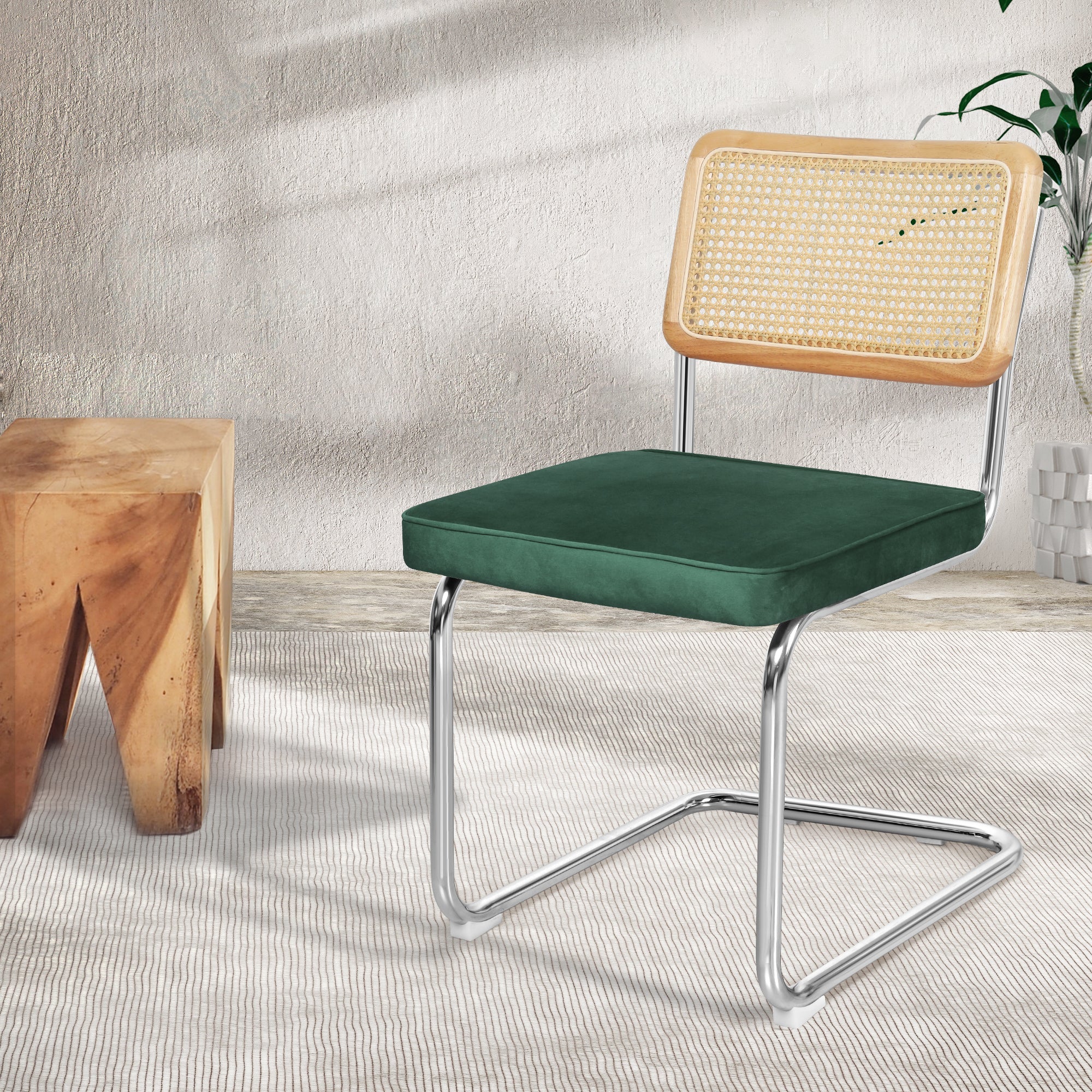 Levede 2xRattan Chair Dining Chairs Green-1910113300486688774