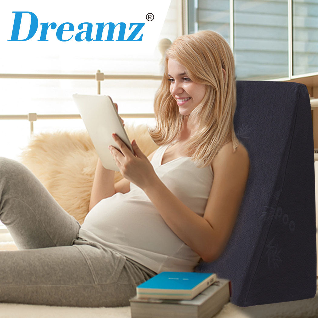 Cool Gel Memory Foam Bed Wedge Pillow With Cover-1942353652102598662