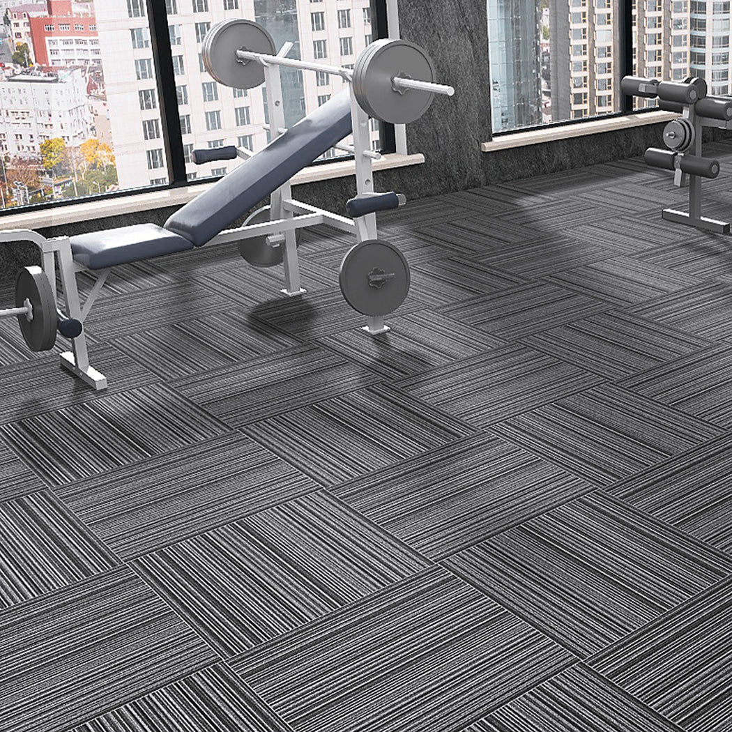 Marlow 20x Carpet Tiles 5m2 Box Heavy Black-1910113062367662087