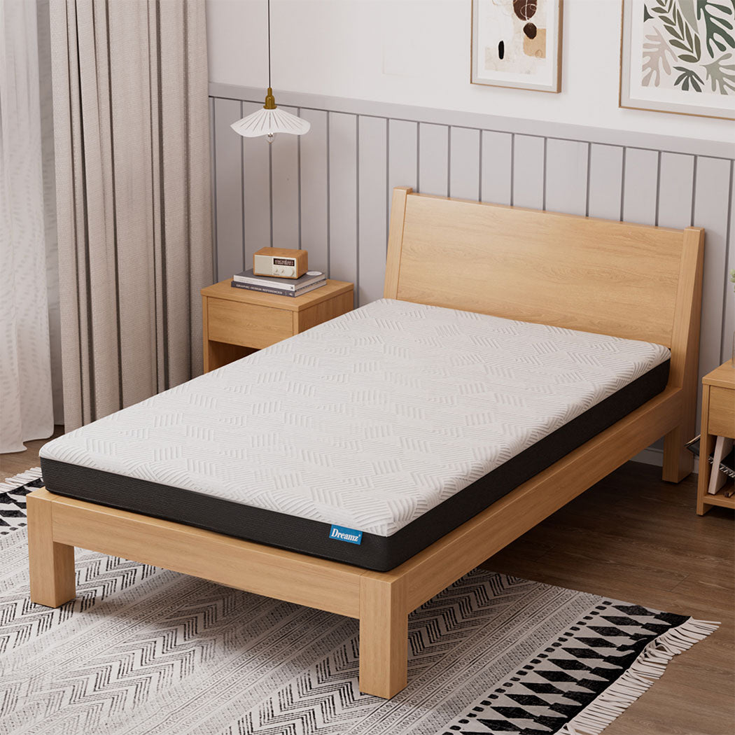 Dreamz Single Mattress Gel Memory Foam Cooling Breathable 15cm Medium Firm-1910112191349133318