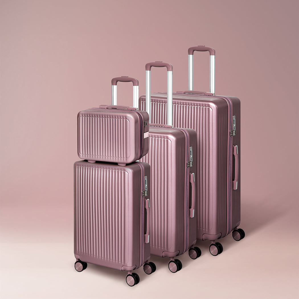 Slimbridge Luggage Suitcase Trolley Rose gold 4pc 14"+20"+24"+28"-1942352949053362182