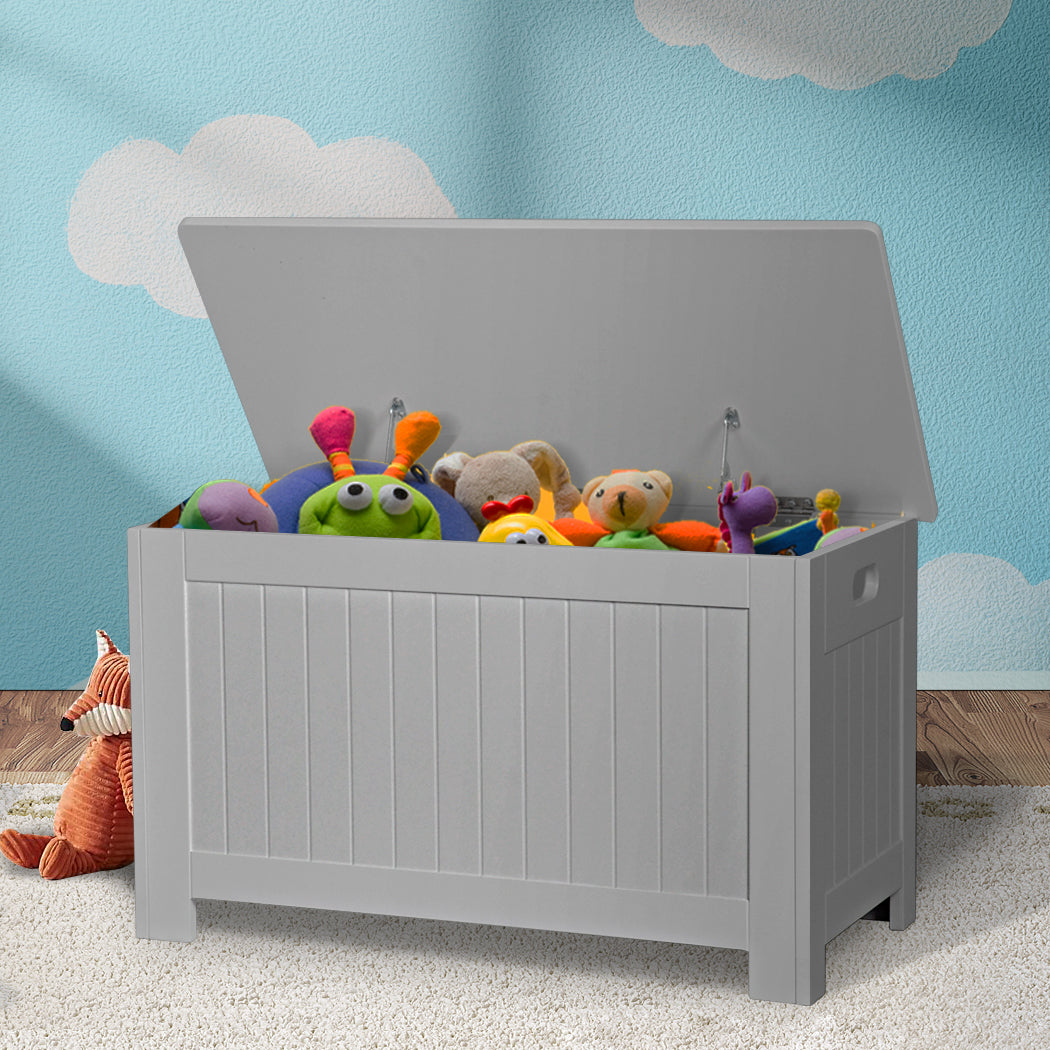 Levede Kids Toy Box Storage Chest Cabinet Grey-1910112555947397126