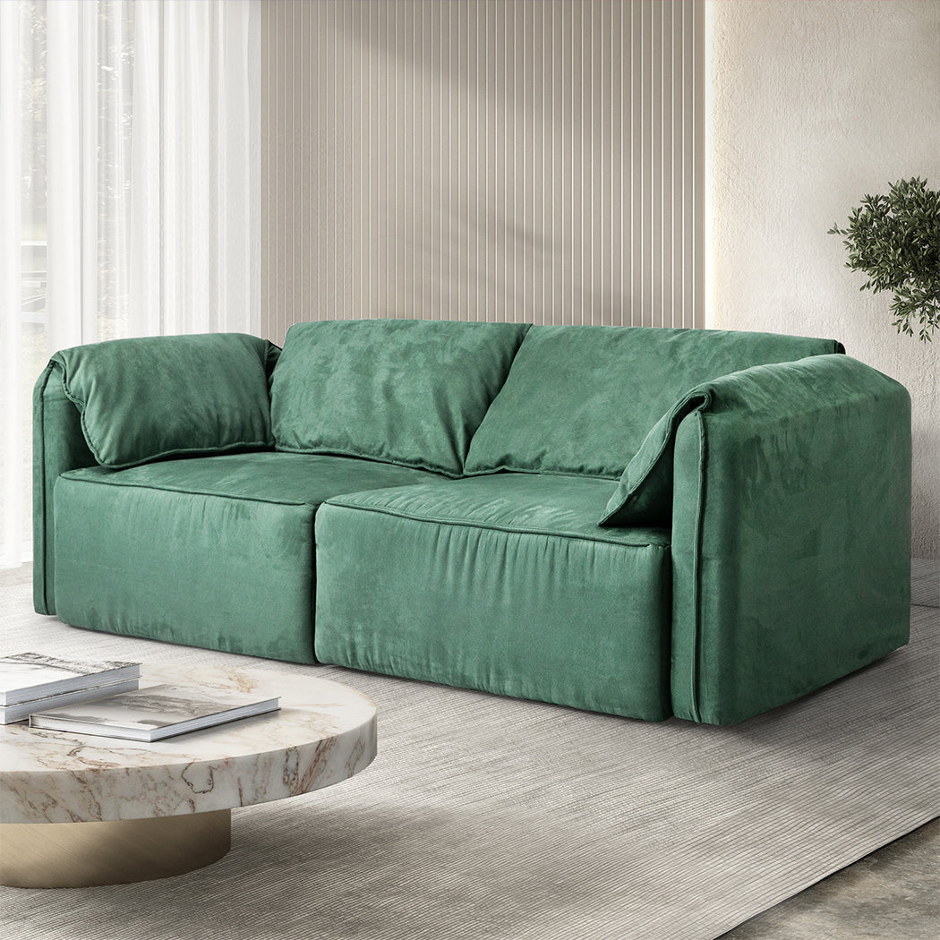 Levede Sofa Floor Couch 3-Seater Leathaire-1910112207493009414