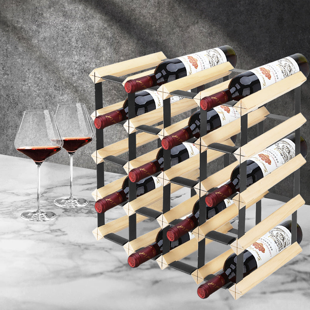Levede Timber Wine Storage Rack Wooden 20 Bottle-1942353774785990662