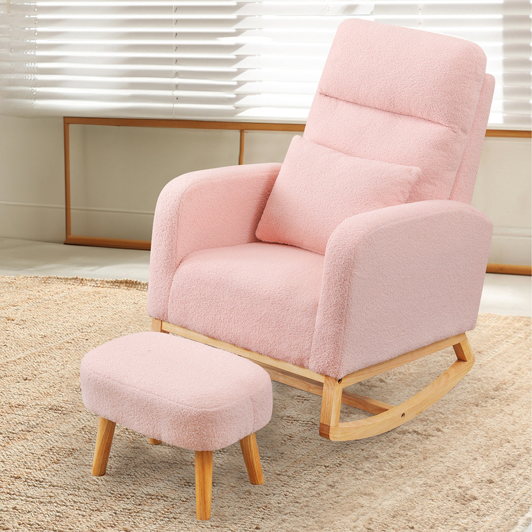 Levede Rocking Chair Ottoman Footrest With Side Pocket-1910112281501503495