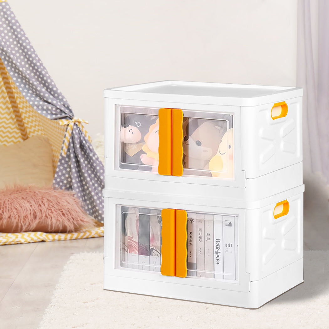 45L Storage Container Stackable Toy Yellow-1942352813959024646