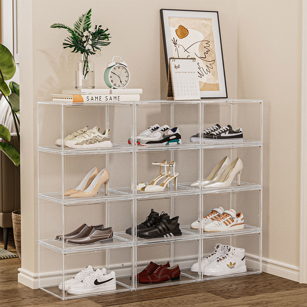 Stacked 6Pc Shoe Box Storage Display Stackable-1942353675880108038