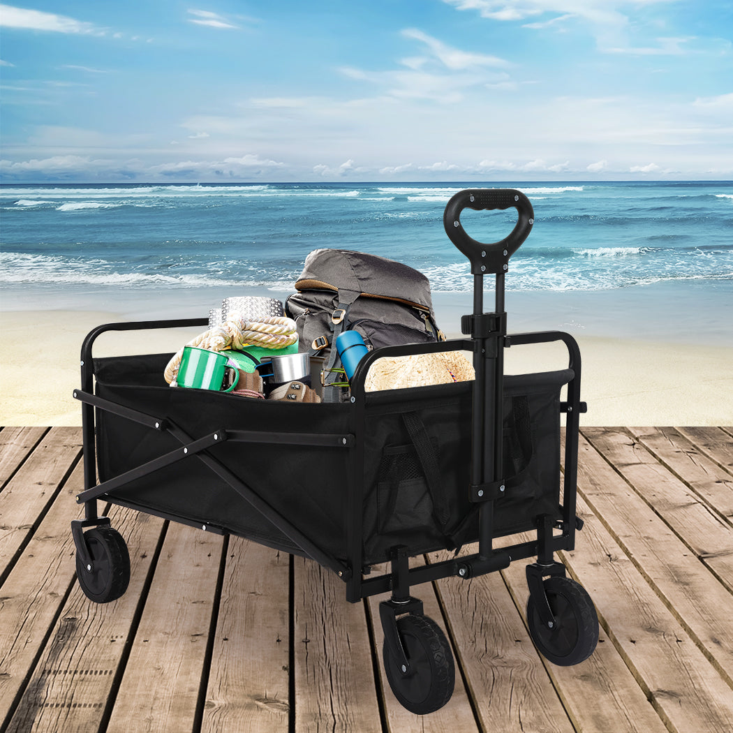 Lambu Garden Trolley Cart Foldable Picnic Black-1942353758847635462