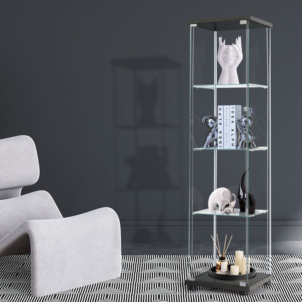 Stacked Display Storage Cabinet Glass Black-1917016729922441222