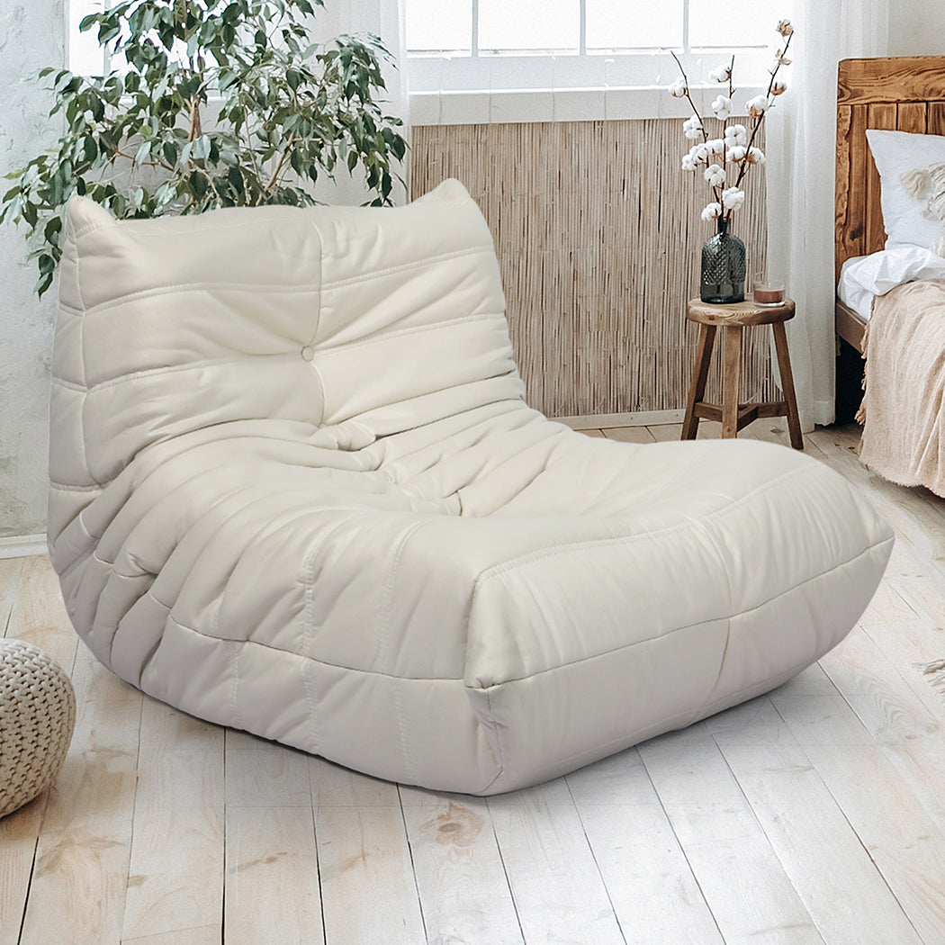 Levede Floor Chair Caterpillar Sofa Beige-1910112512737677318