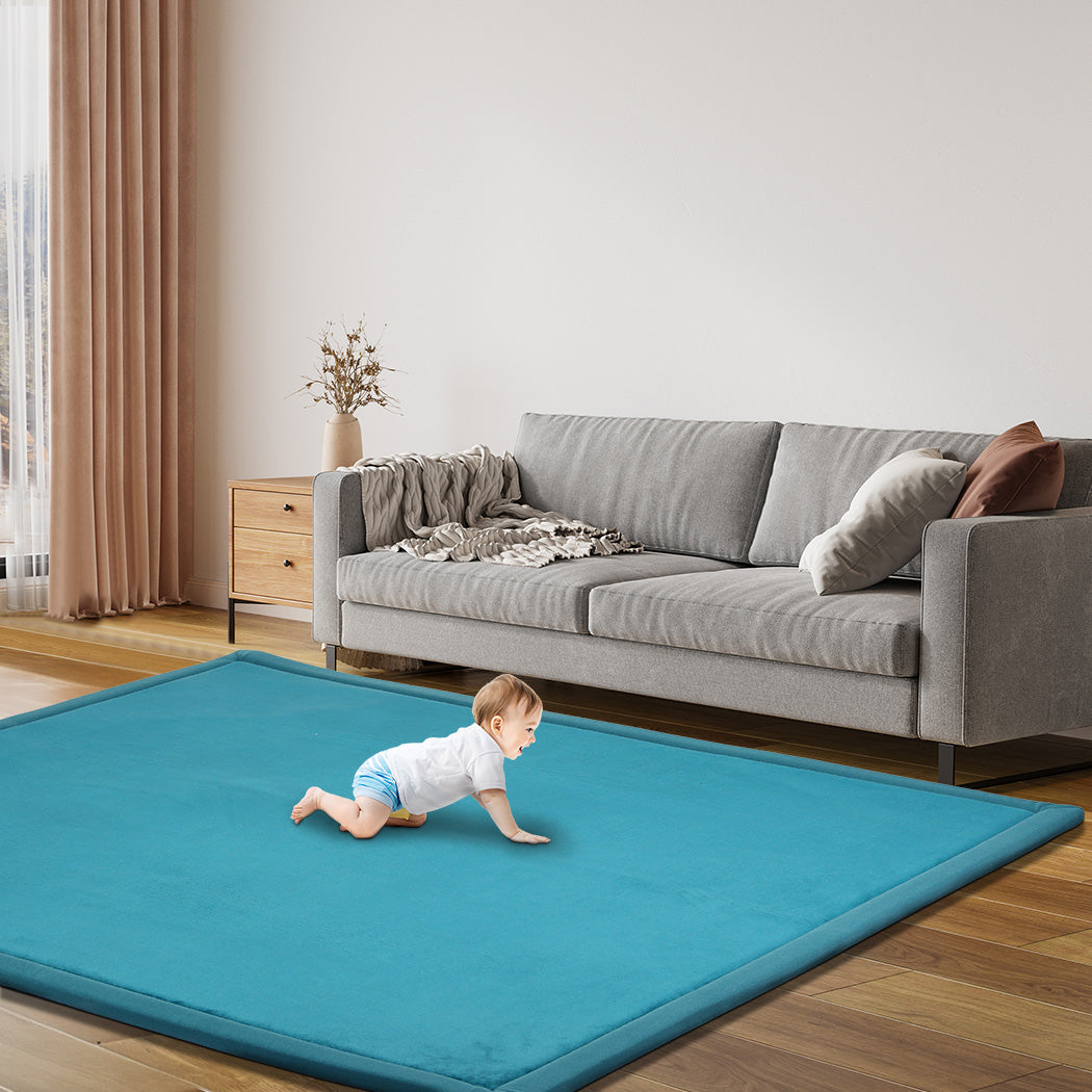 Marlow Coral Velvet Area Rugs Large Mat 150x200cm Blue-1942353699934441478