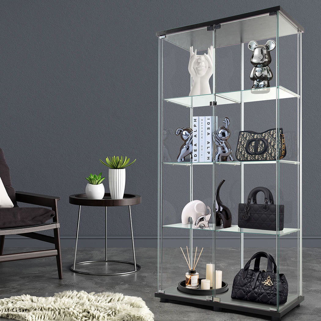 164cm Glass Display Cabinet 2 Doors-1917016717310169095