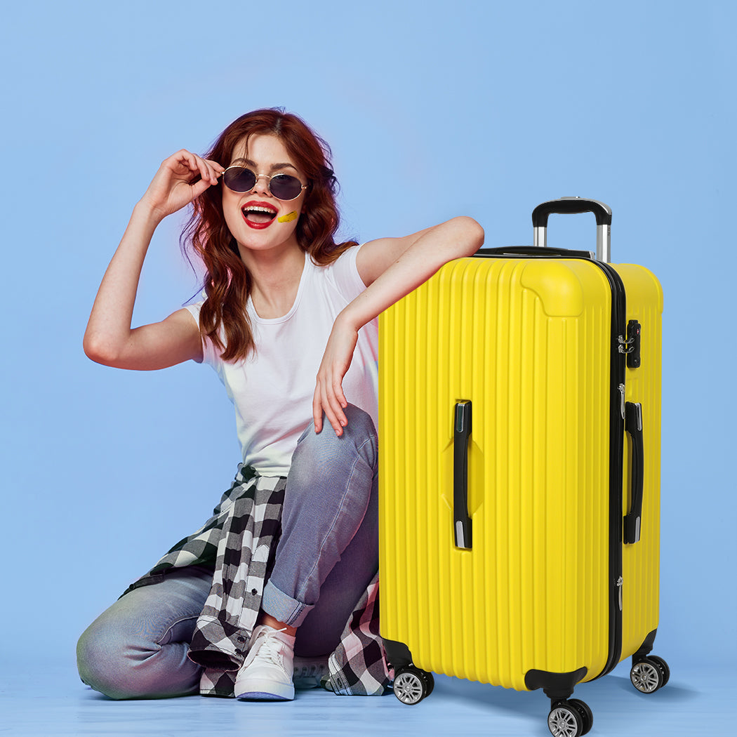 Slimbridge 28"Trunk Luggage Travel Suitcase Yellow 28 inch-1942352946146709510