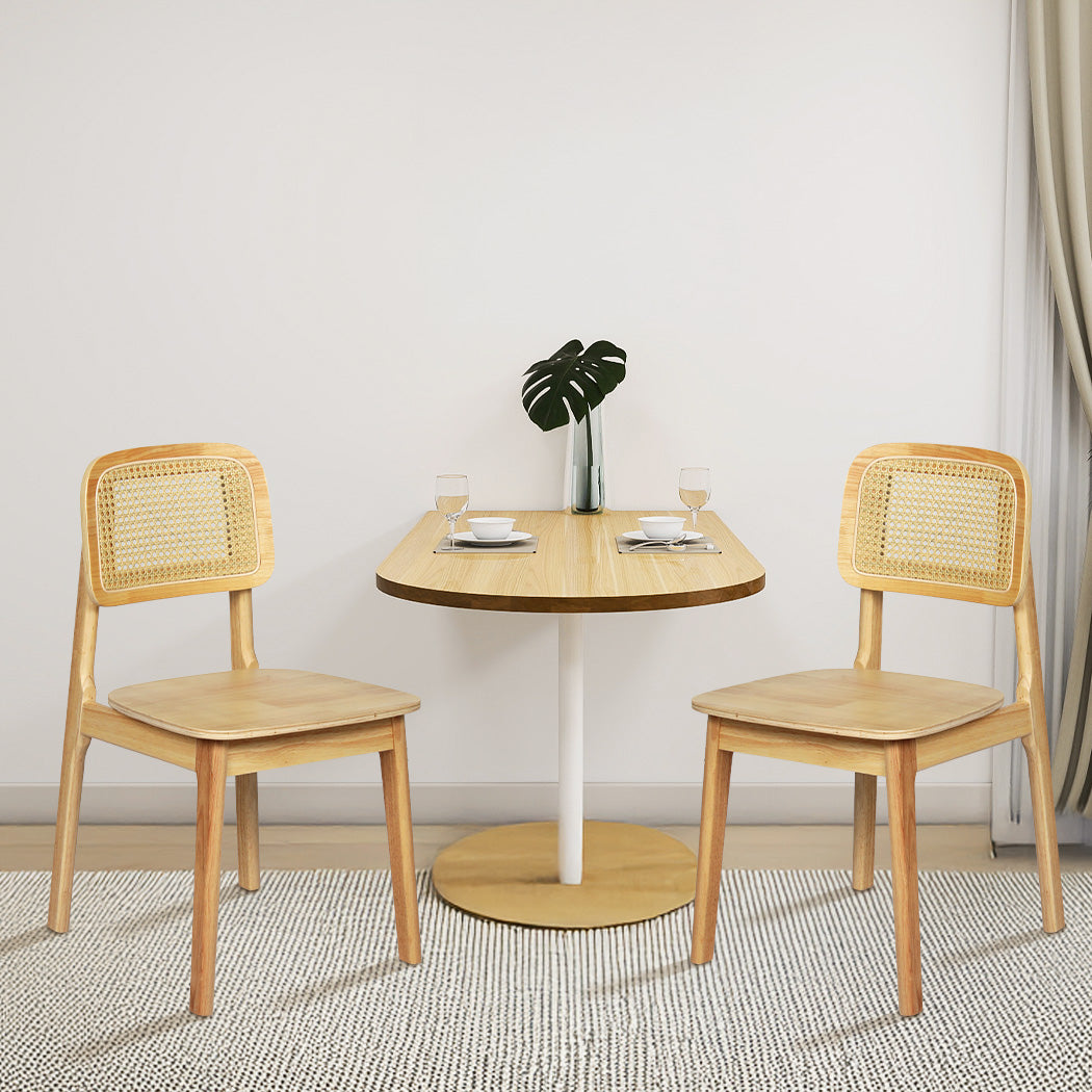 Levede 2x Rattan Dining Chair Wooden Kitchen Chair-1937319810849443846