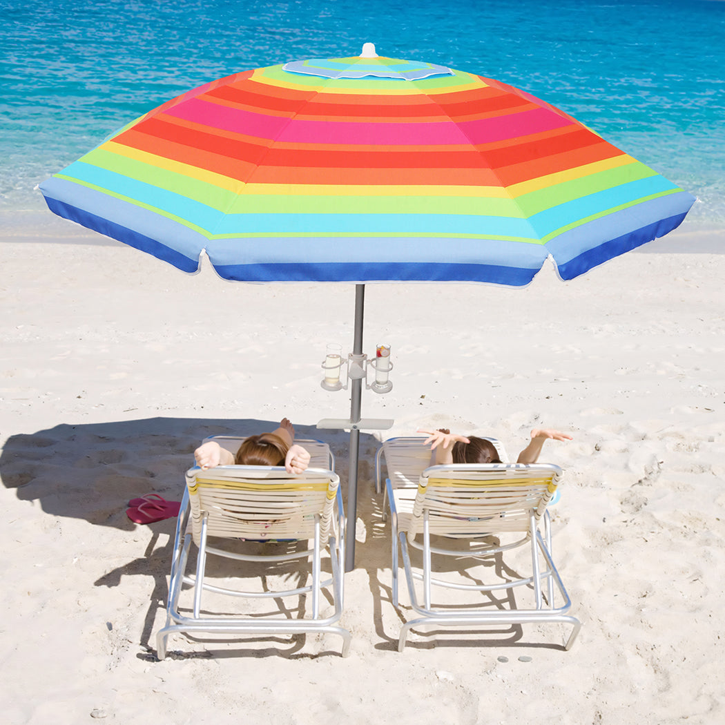 Mountview 2M Outdoor Beach Umbrellas Sand Colorful-1942353680758083590