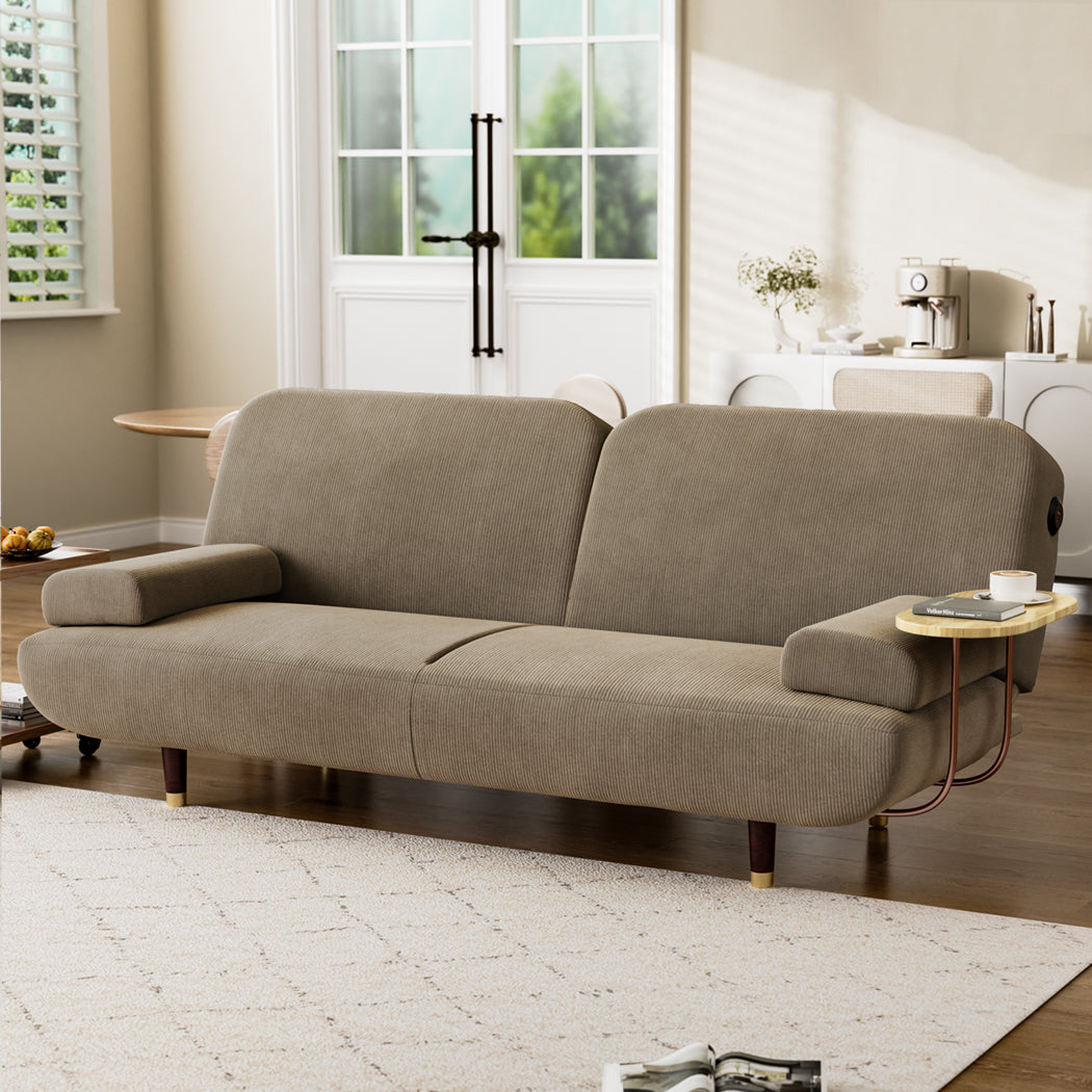 LEVEDE  CONVERTIBLE SOFABED WITH USB CHARGE AND SIDE TABLE-1910112208302510087