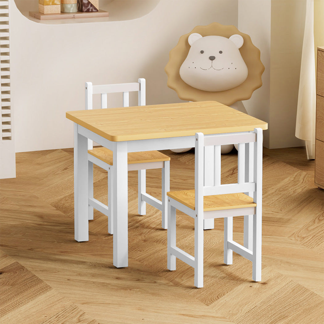 Bopeep Kids Table and Chairs Set Wooden 3PCS Study Play-1919278356839403526