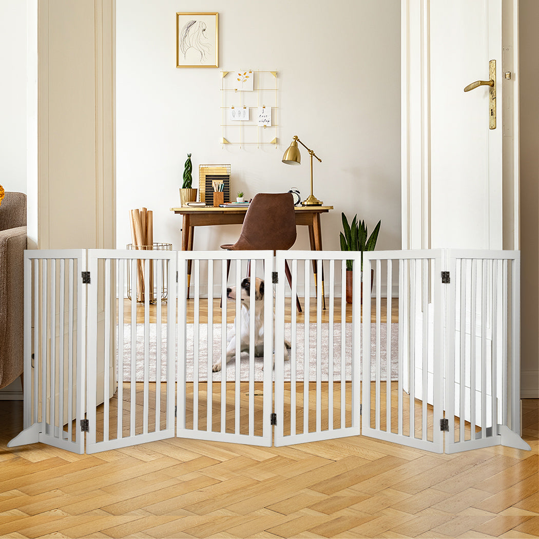 PaWz Wooden Pet Gate Dog Fence Safety White 10 Pack-1942353081522065414