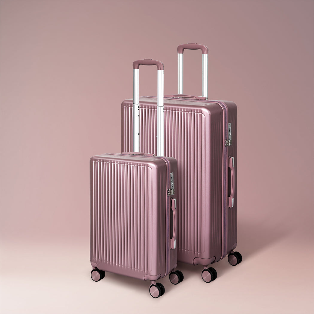 Slimbridge Luggage Suitcase Trolley Rose gold 2pc 20"+28"-1942352947887345670