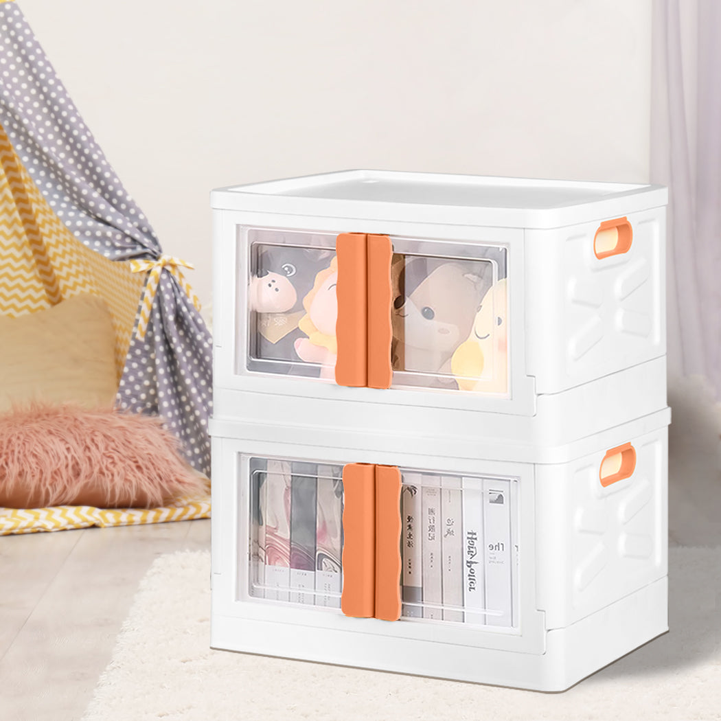 Storage Container Stackable Plastic Pink-1942352813787058182