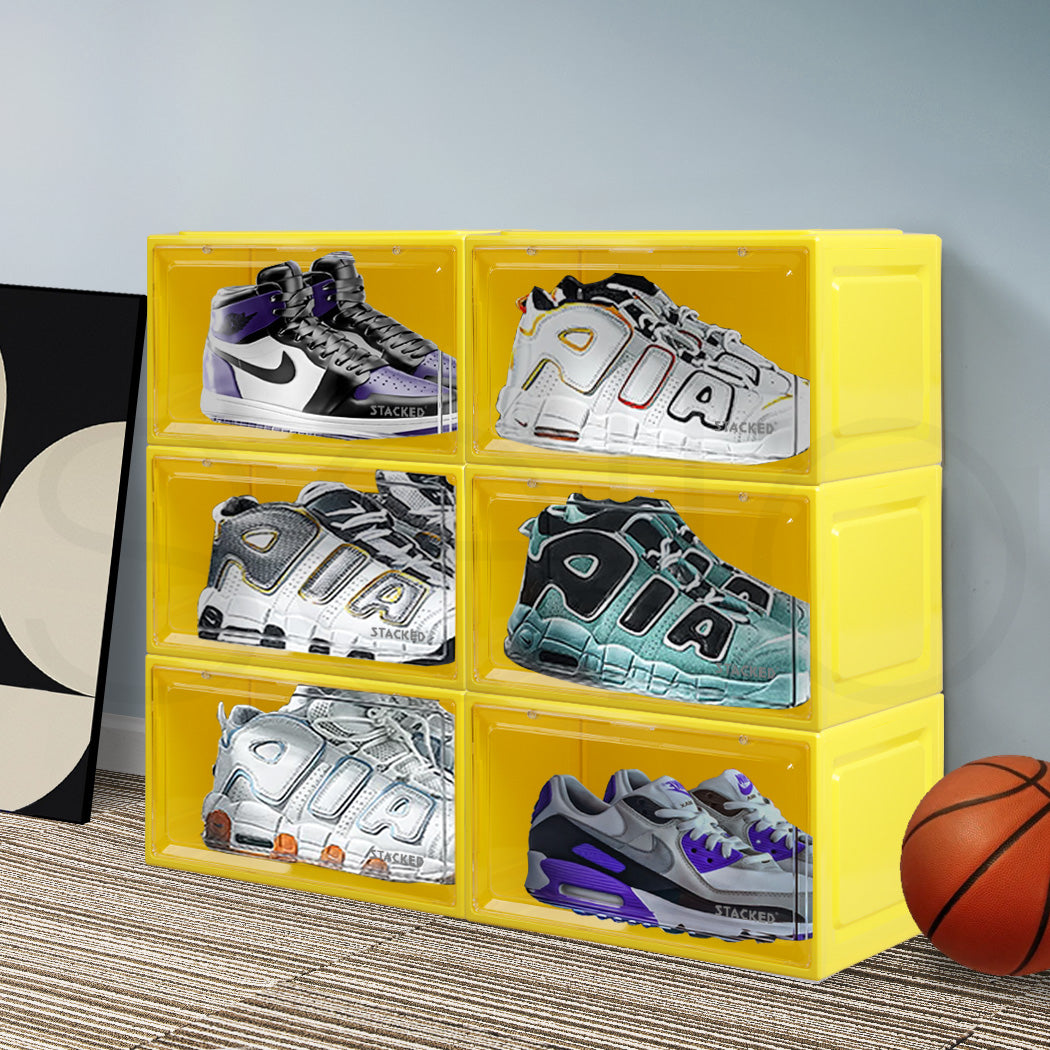 Stacked Sneaker Display Case 6x Clear Yellow-1942352815838072838