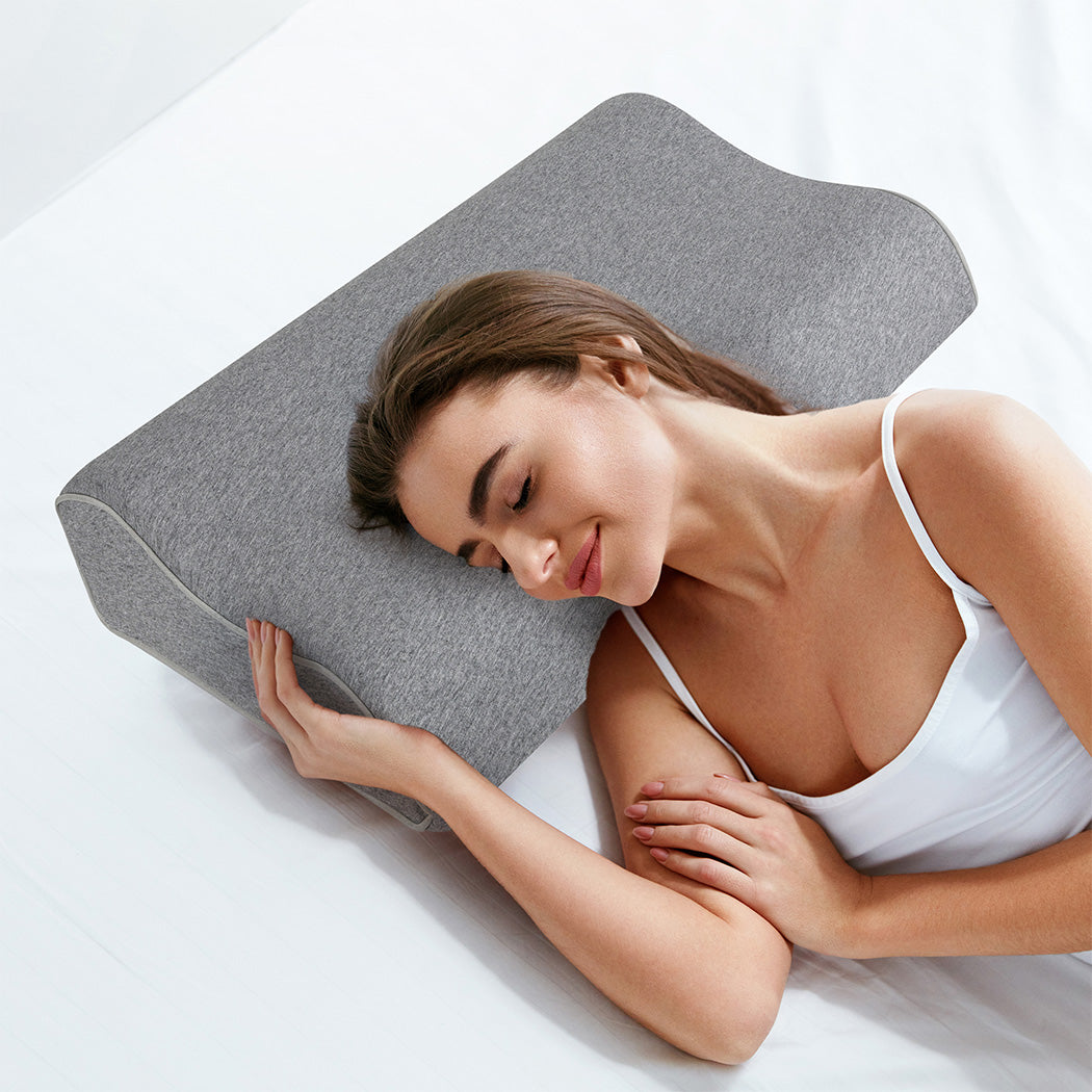 Dreamz Memory Foam Pillow Pillowcase Supprt Grey Rebound-1942353715516280838