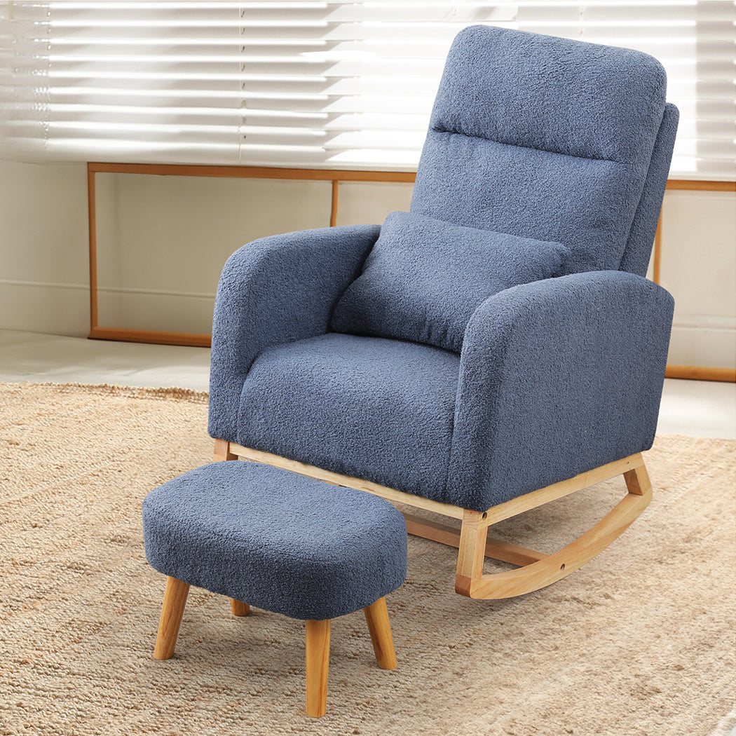Levede Rocking Chair Ottoman Footrest With Side Pocket-1910112281321148423