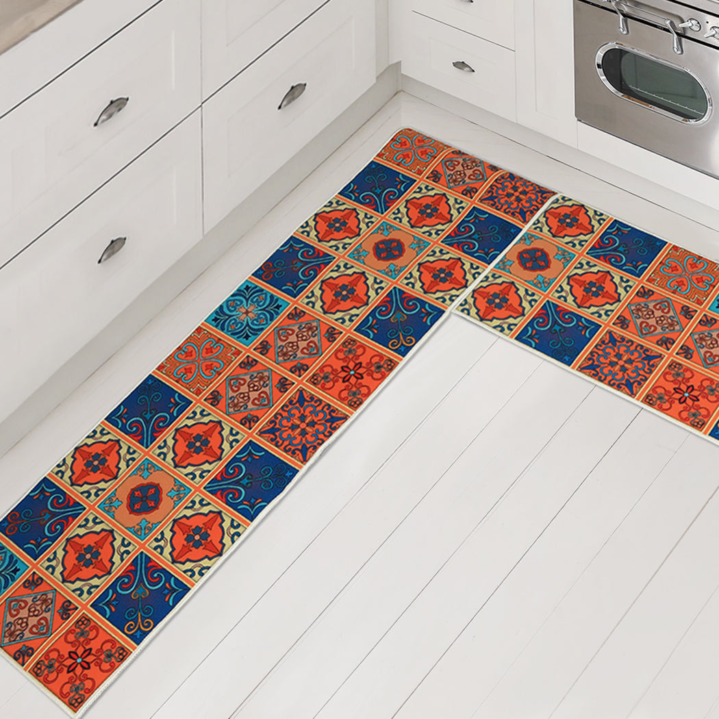 Marlow 2x Kitchen Mat Floor Rugs Area 45x180cm-1942353170038657030
