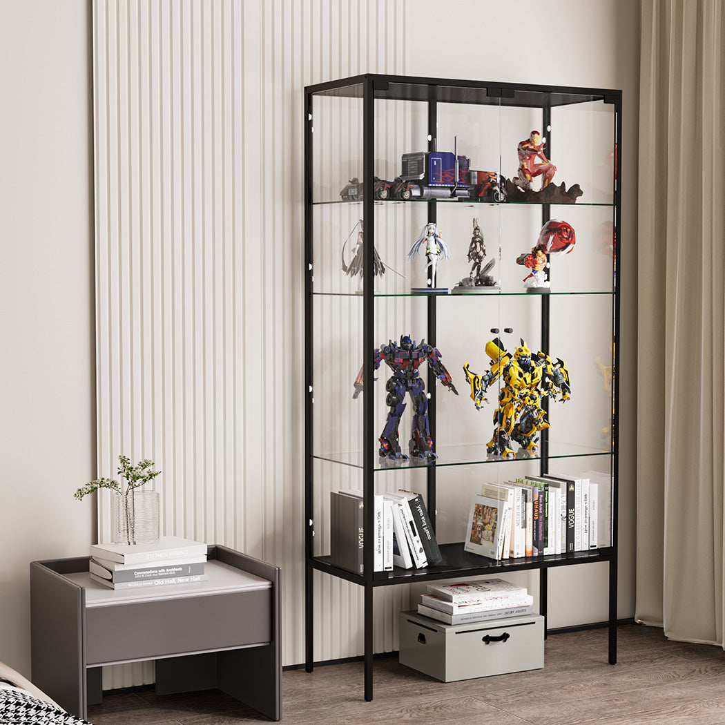 Stacked Glass Display Cabinet Steel 4 Tier 160cm-1937319795359879174