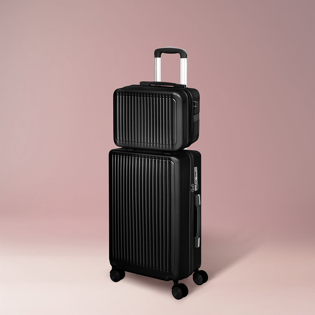 Slimbridge Luggage Suitcase Trolley Black 2pc 14"+20"-1942352947321114630