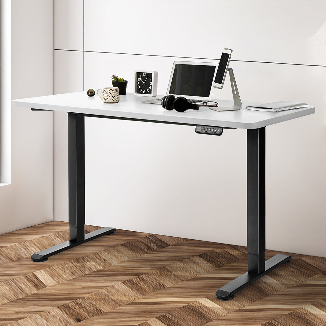 Levede Motorised Standing Desk Adjustable 120cm White 800x 1.5MM-1910112990800252934