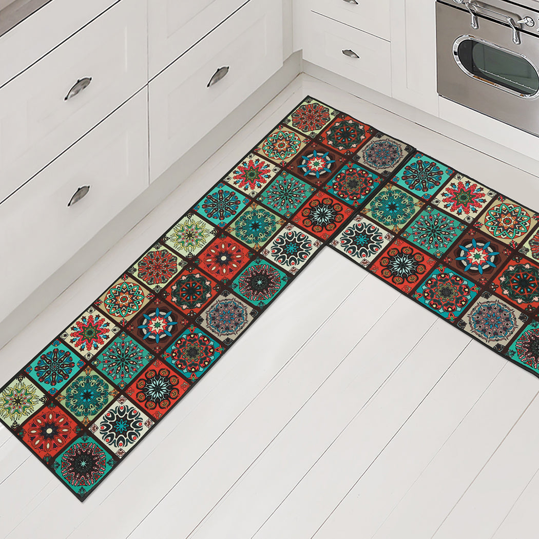 Marlow 2x Kitchen Mat Floor Rugs Area 45x150cm-1942353169262710790