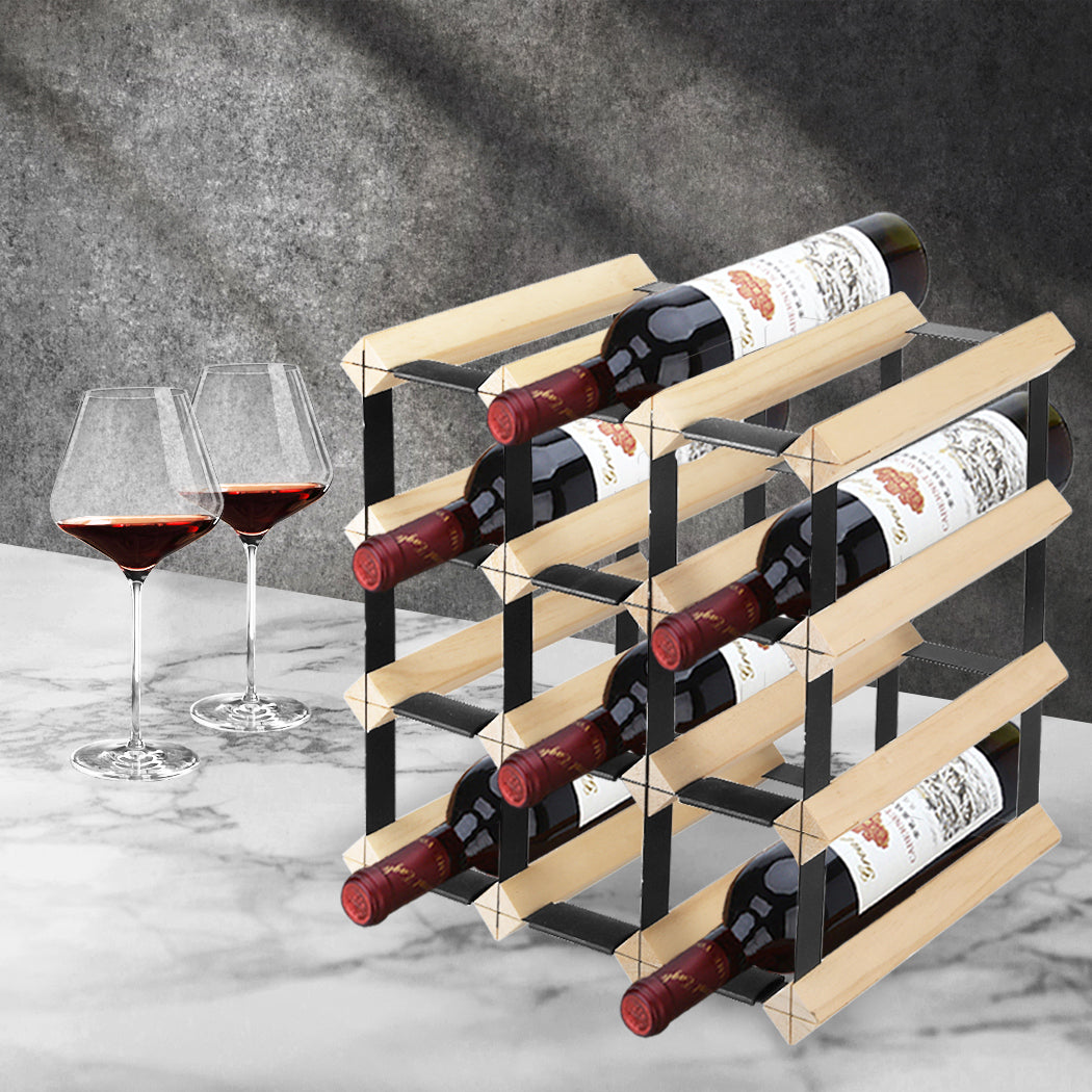 Levede Timber Wine Storage Rack Wooden 12 Bottle-1942353774542721030