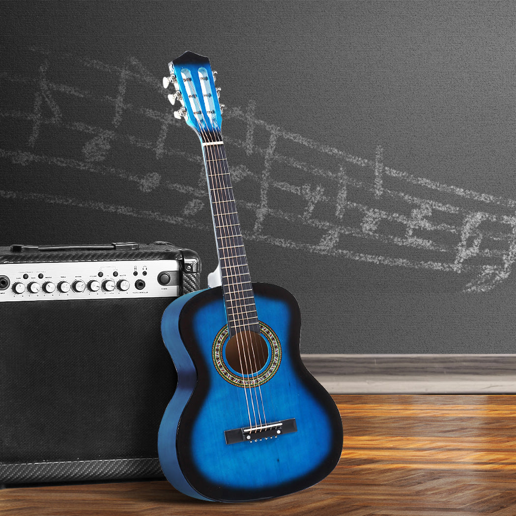 BoPeep 34 Inch Wooden Folk Acoustic Blue-1942352863653138438